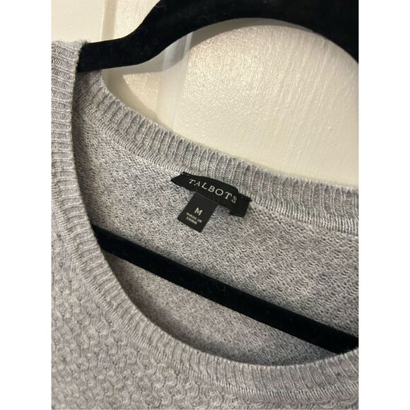 Talbots Gray Lambs Wool Blend Knit Sweater Size Medium - Picture 4 of 8